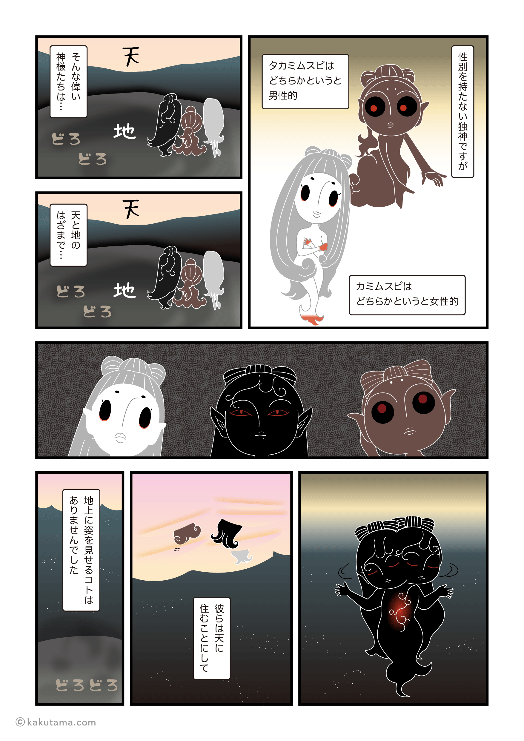 天地開闢（06）造化の三神の行動 - 漫画で絵・古事記